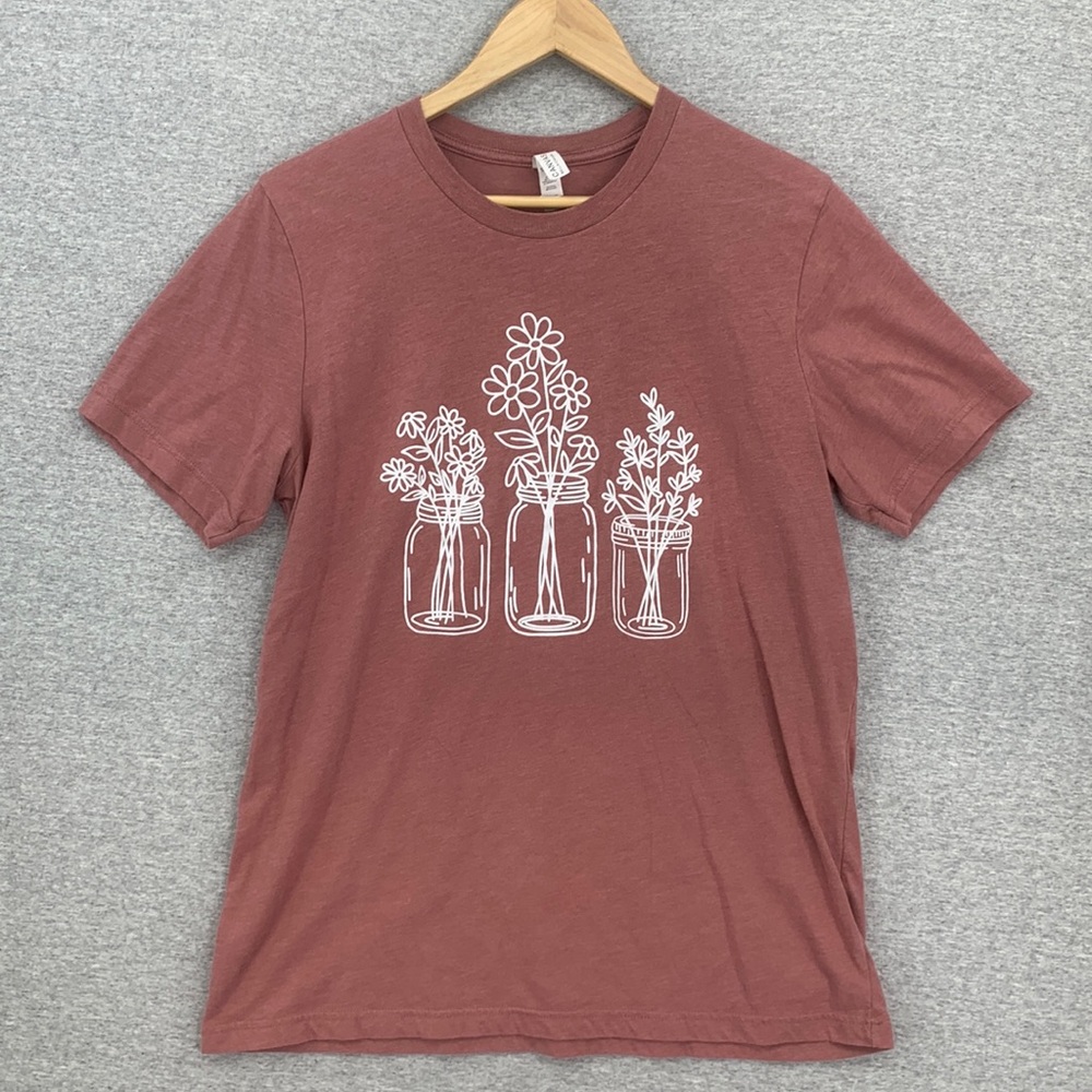 Flowers & Mason Jars Light Red Tee